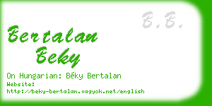 bertalan beky business card