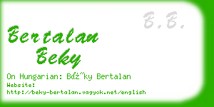 bertalan beky business card
